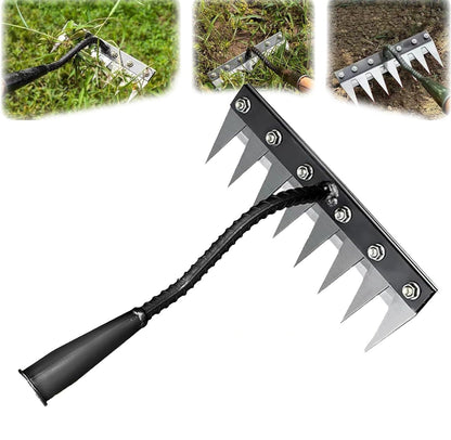 Weeding Rake in Carbon Steel with Soft Grip Handle and Replaceable Tines