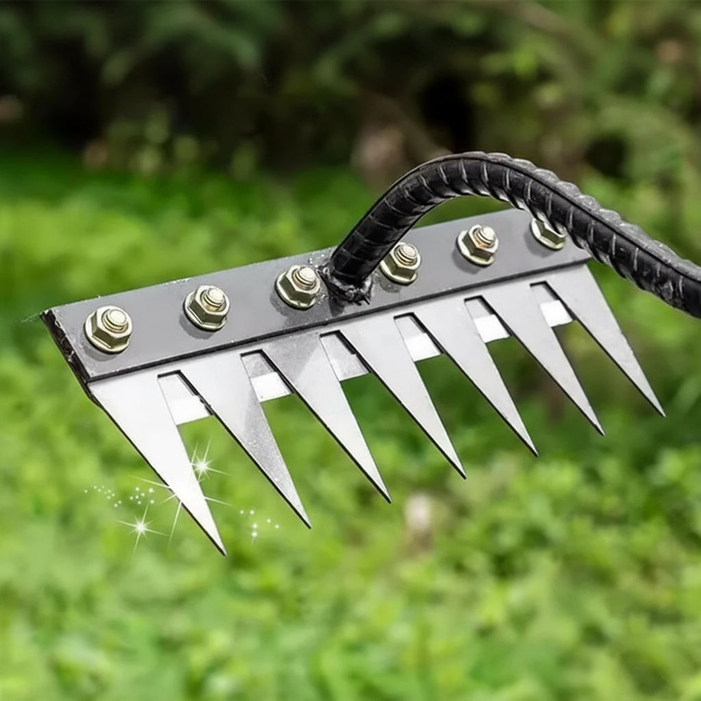 Precision Gardening Rake with Durable Steel Head and Ergonomic Grip