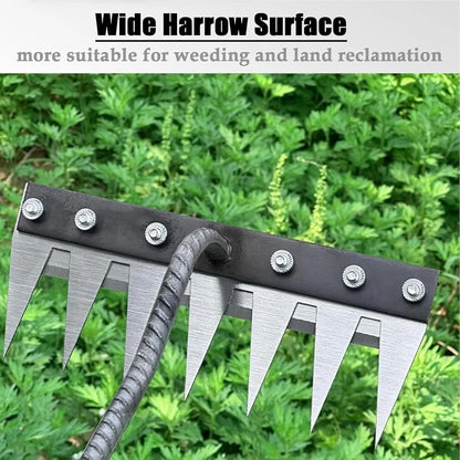 Precision Gardening Rake with Durable Steel Head and Ergonomic Grip
