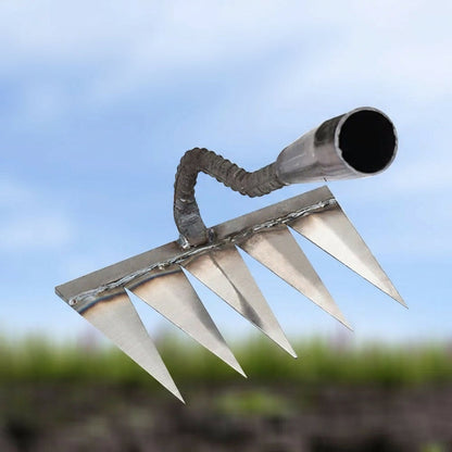 Precision Gardening Rake with Durable Steel Head and Ergonomic Grip