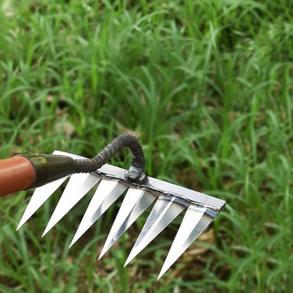 Precision Gardening Rake with Durable Steel Head and Ergonomic Grip