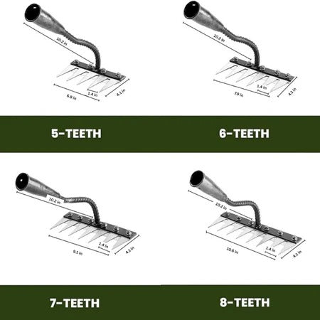 Precision Gardening Rake with Durable Steel Head and Ergonomic Grip