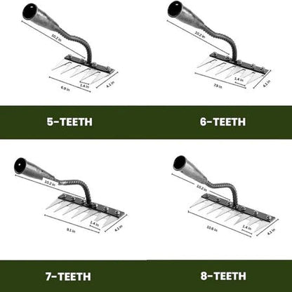 Precision Gardening Rake with Durable Steel Head and Ergonomic Grip