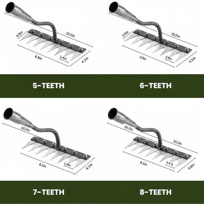 Weeding Rake in Carbon Steel with Soft Grip Handle and Replaceable Tines