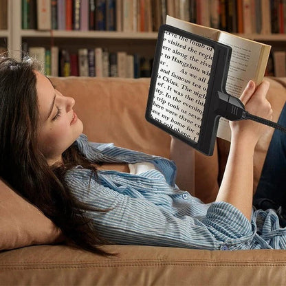 Adjustable Gooseneck Floor Lamp with 5X Magnification and Full-Page Lens