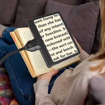Adjustable Gooseneck Floor Lamp with 5X Magnification and Full-Page Lens