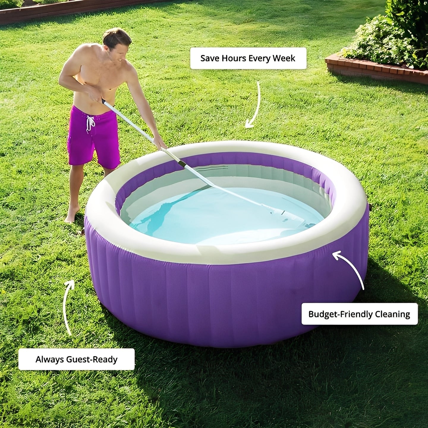 Cordless Pool Cleaner with Versatile Cleaning Attachments