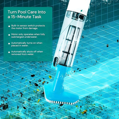 Cordless Pool Cleaner with Versatile Cleaning Attachments