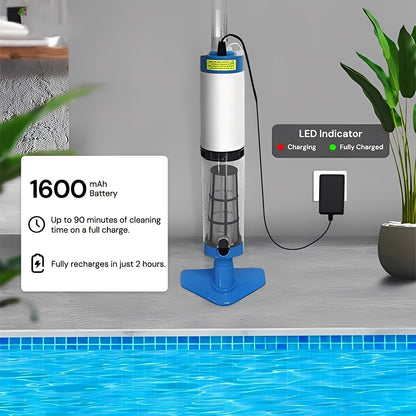 Cordless Pool Cleaner with Versatile Cleaning Attachments