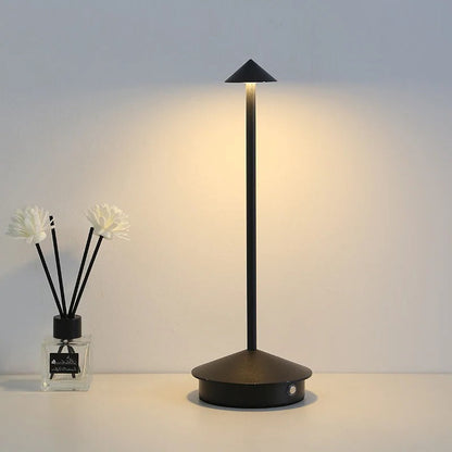 Portable LED Table Lamp with Touch Activation and Adjustable Colors