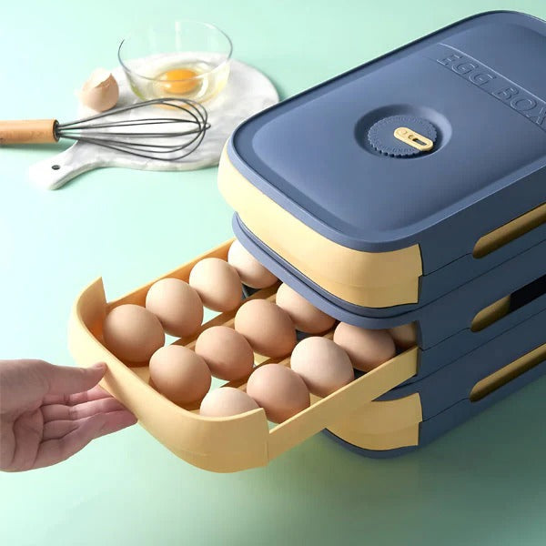 Smart Egg Organizer with Date Tracker and Space-Saving Design