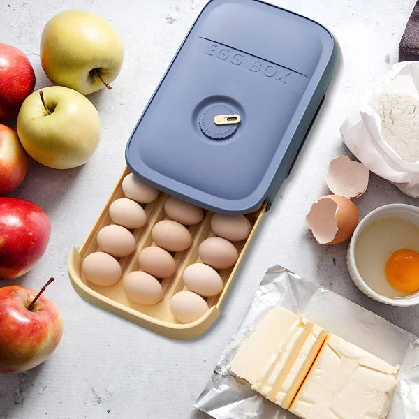 Smart Egg Organizer with Date Tracker and Space-Saving Design
