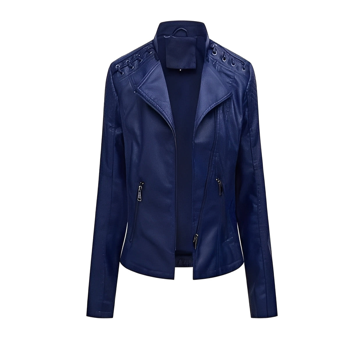 Chic Women's Lambskin Leather Jacket with Sleek Closure