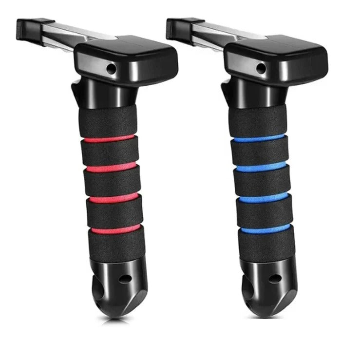 Secure Car Entry Handle with Emergency Glass Breaker and Seatbelt Cutter