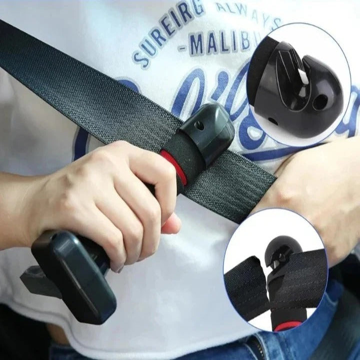 Secure Car Entry Handle with Emergency Glass Breaker and Seatbelt Cutter