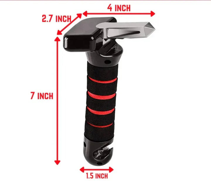 Secure Car Entry Handle with Emergency Glass Breaker and Seatbelt Cutter