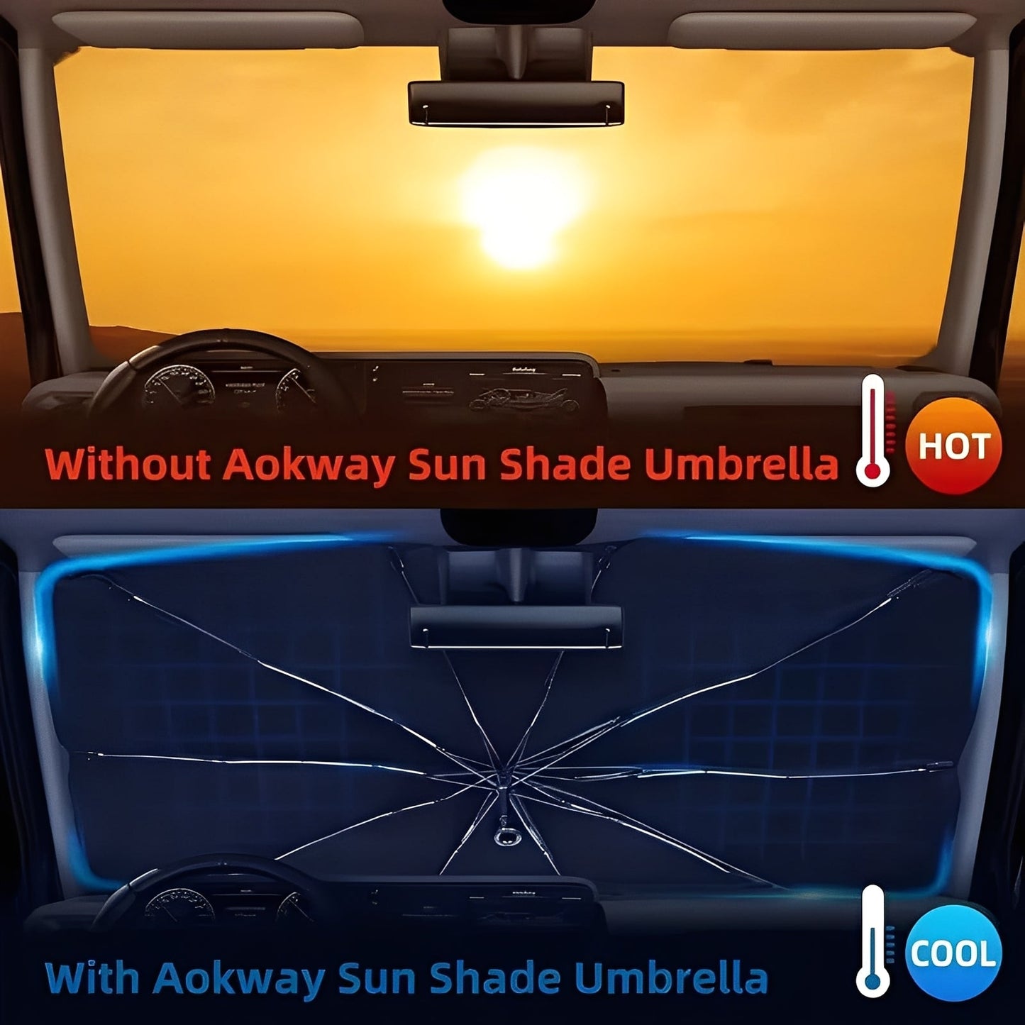 Reflective Car Windshield Shade Umbrella for Ultimate UV Protection