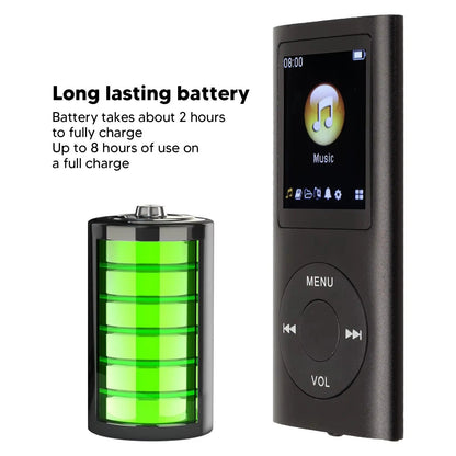Compact MP3 Music Player featuring Lossless Sound and 1.8-Inch Display