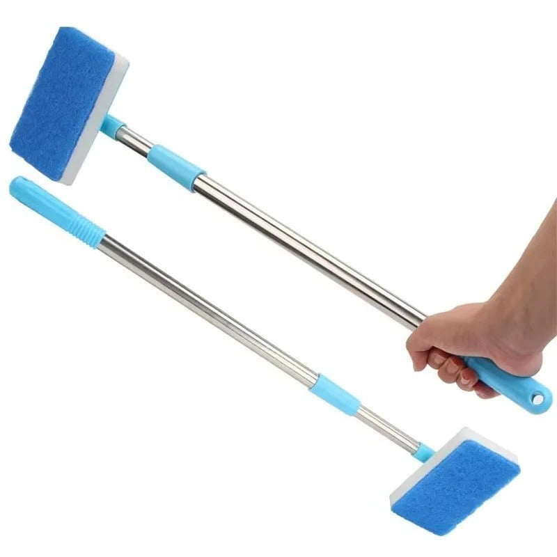Extendable Aquarium Glass Scrubber with Rotating Head for Deep Clean
