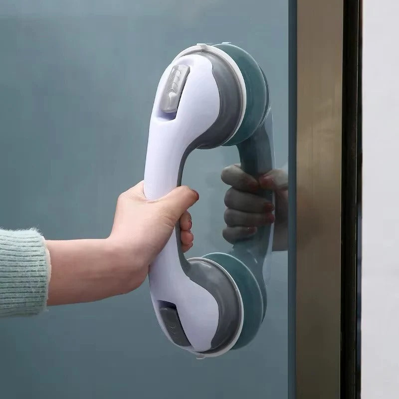 Safety Grip for Bathroom with Double Suction Cups and Secure Latches