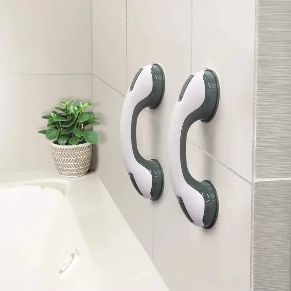 Safety Grip for Bathroom with Double Suction Cups and Secure Latches
