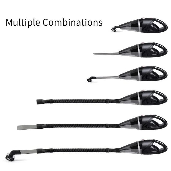 Compact Car Cleaning Vacuum with Flexible Hose & Attachments