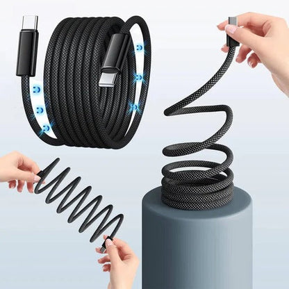 Self-Coiling Magnetic Charging Cable for Hassle-Free Use