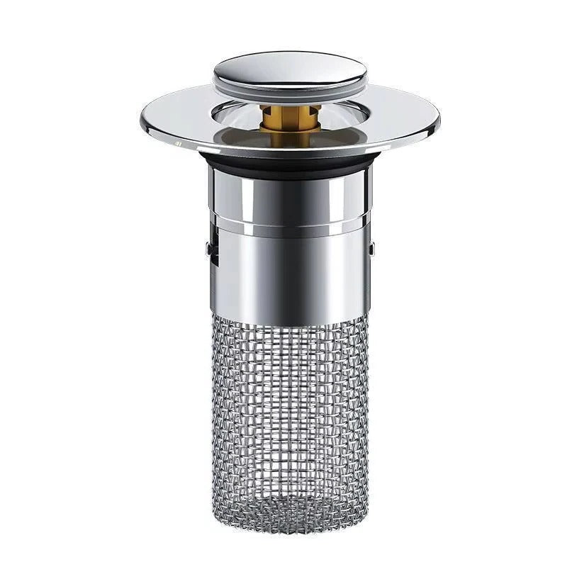 Removable Strainer Basket Sink Stopper with Bounce Press for Standard Drains