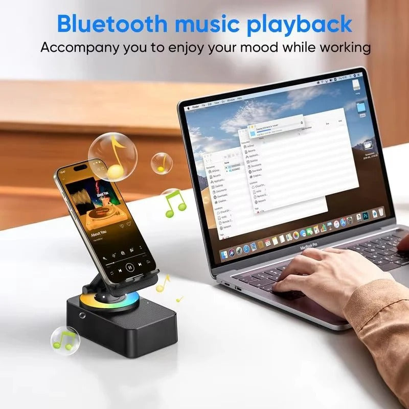 Portable Multi-Function Stand with Bluetooth Speaker & Charger