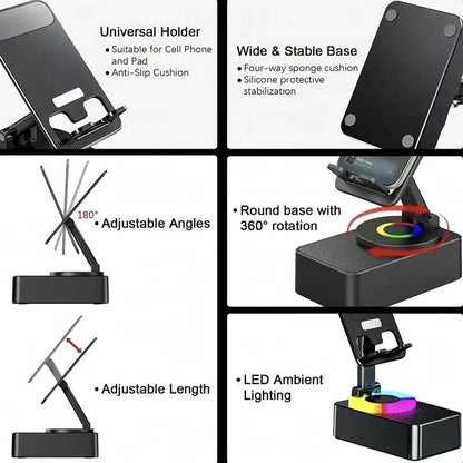 Portable Multi-Function Stand with Bluetooth Speaker & Charger