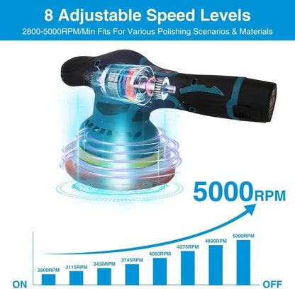 Wireless Car Buffer with Dual Battery Setup and 4 Versatile Pads, 6 Inch