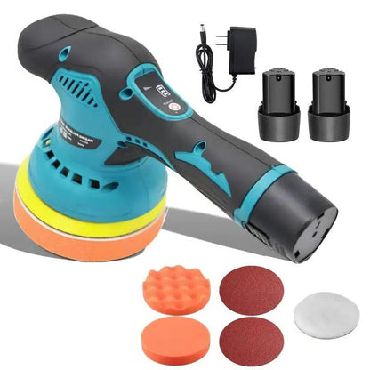Wireless Car Buffer with Dual Battery Setup and 4 Versatile Pads, 6 Inch