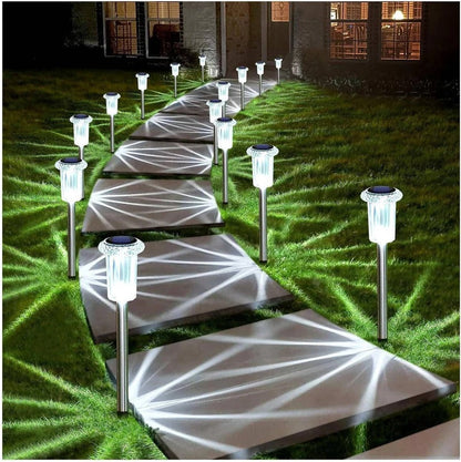 10-Pack Solar Garden Lights with Snowflake Projection & Automatic Sensor