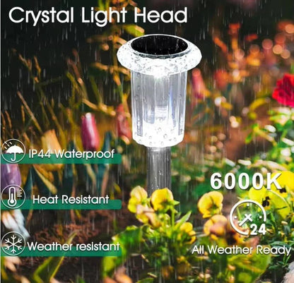 10-Pack Solar Garden Lights with Snowflake Projection & Automatic Sensor