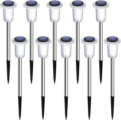 10-Pack Solar Garden Lights with Snowflake Projection & Automatic Sensor