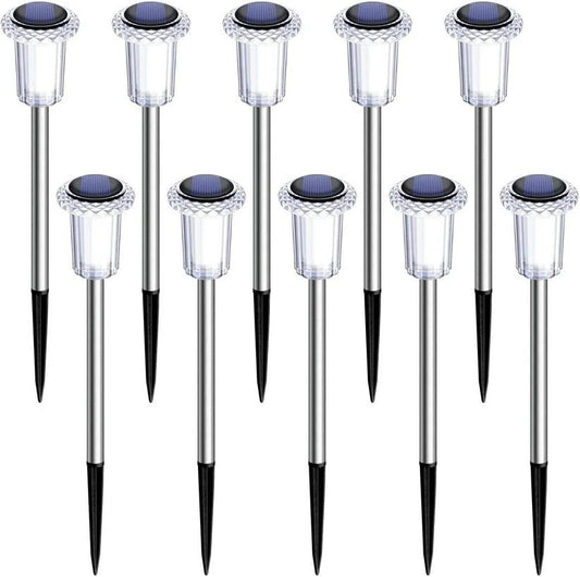 10-Pack Solar Garden Lights with Snowflake Projection & Automatic Sensor