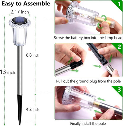 10-Pack Solar Garden Lights with Snowflake Projection & Automatic Sensor