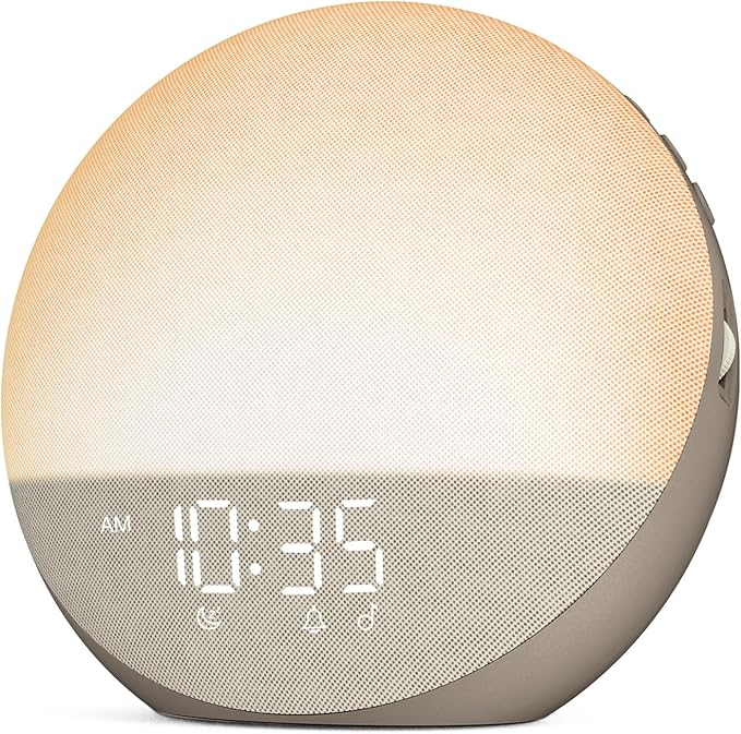 Gentle Dawn Alarm Clock with Adjustable Light and Dimming Features