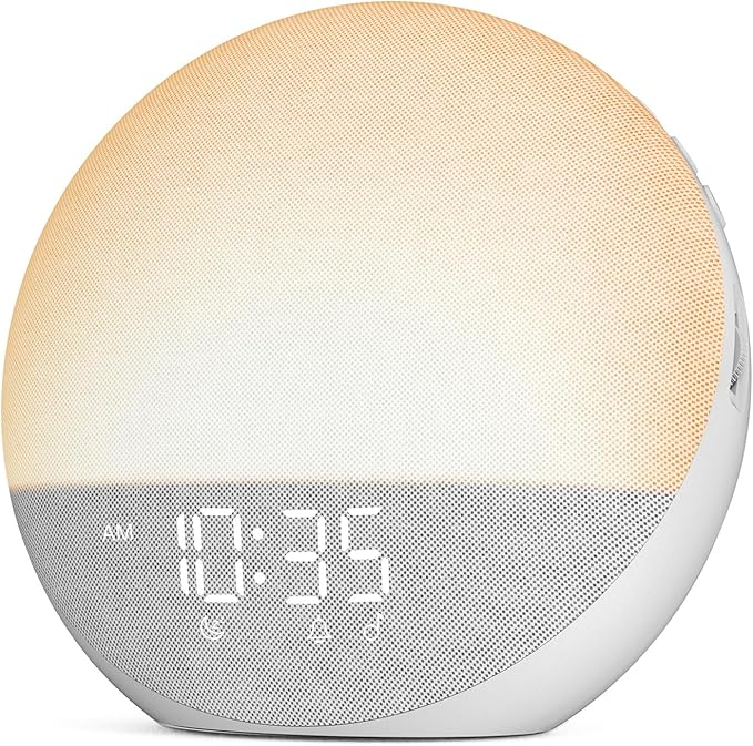 Gentle Dawn Alarm Clock with Adjustable Light and Dimming Features