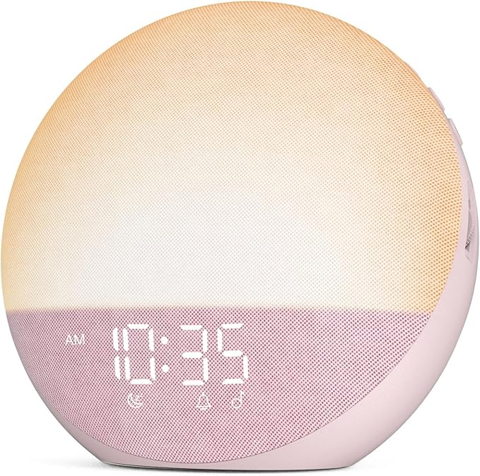 Gentle Dawn Alarm Clock with Adjustable Light and Dimming Features
