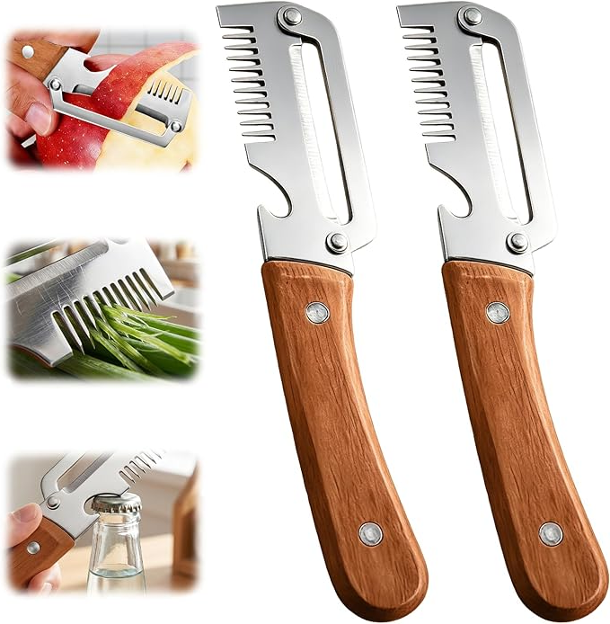 Ergonomic Vegetable Peeler with Versatile Cutting Edges
