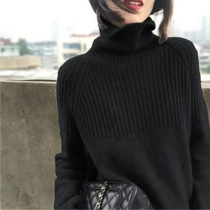 Soft Cashmere Knit Pullover Jumper for Women - Turtleneck Sweater in 11 Colors