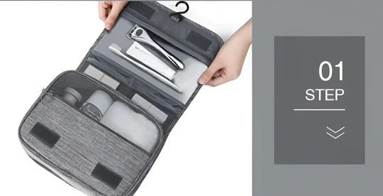 Travel-Friendly Hanging Organizer for Men's Toiletries