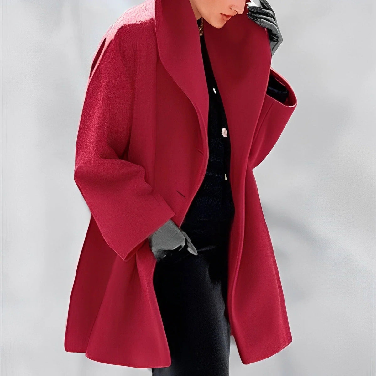 Chic Wool-Blend Overcoat with Adjustable Belt and Stylish Pockets