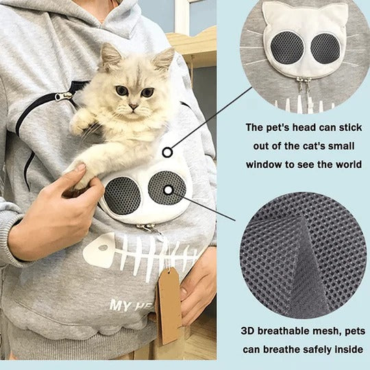 Cozy Hoodie with Front Pocket for Small Pet Comfort