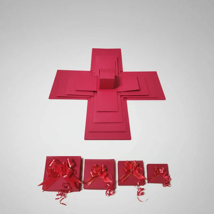 Customizable Memory Surprise Box with Four-Panel Design