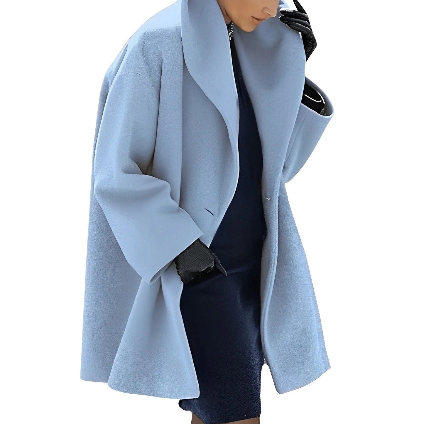 Chic Wool-Blend Overcoat with Adjustable Belt and Stylish Pockets