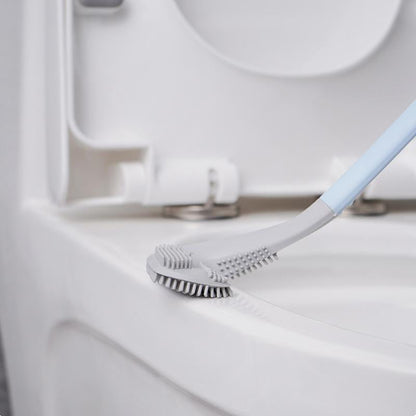 Space-Saving Toilet Brush with Effortless Reach and Dry Holder