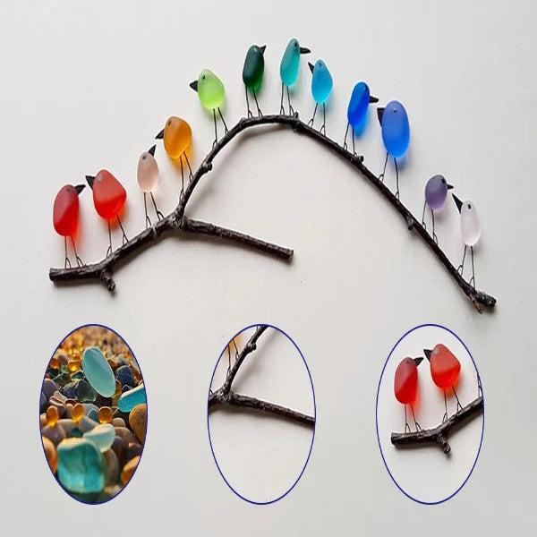 Coastal Breeze Bird Art with Driftwood Stand
