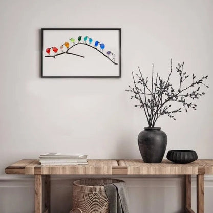 Coastal Breeze Bird Art with Driftwood Stand